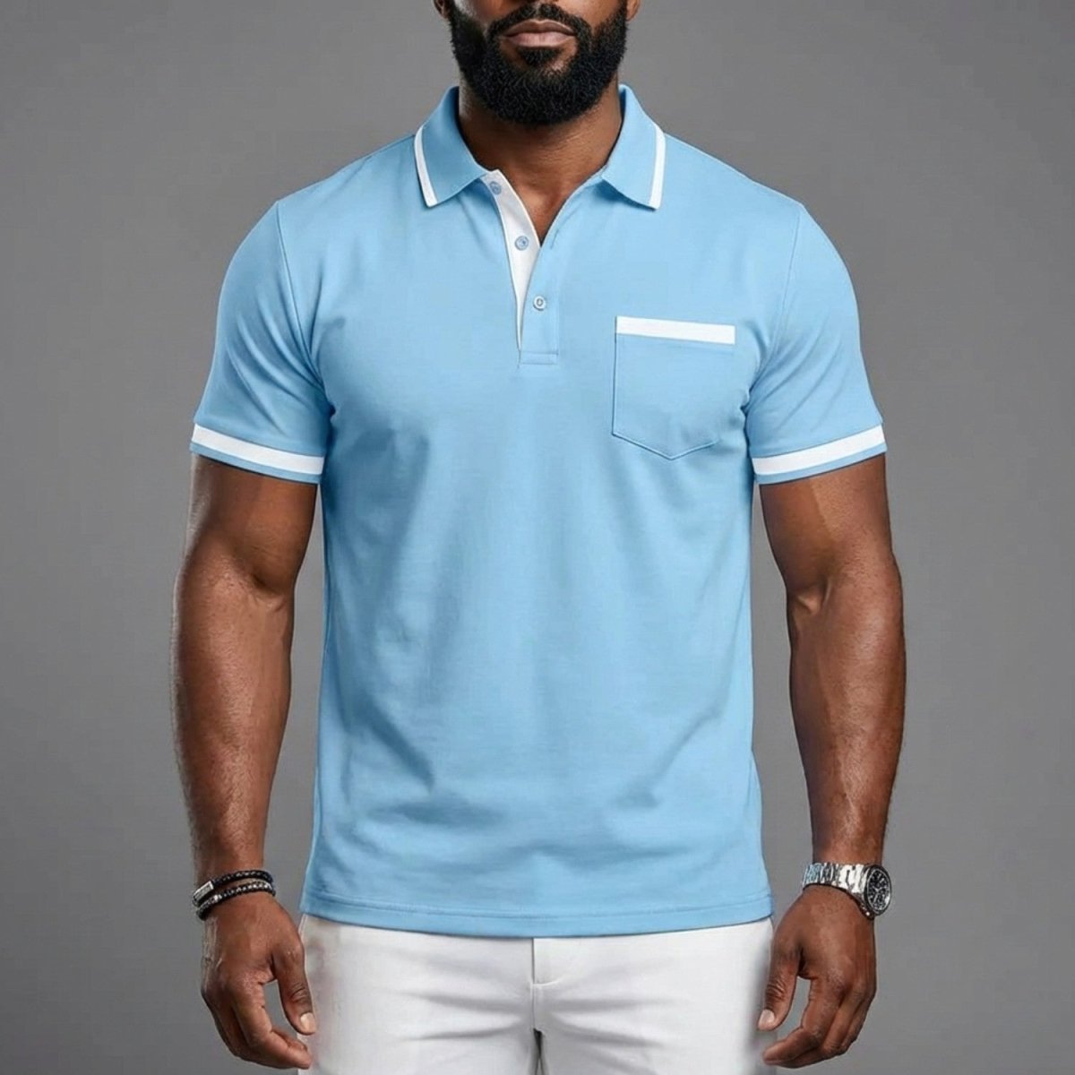 Men's Smart Contrast Trim Polo Shirt - Polo Shirts - Wild Eye Vision