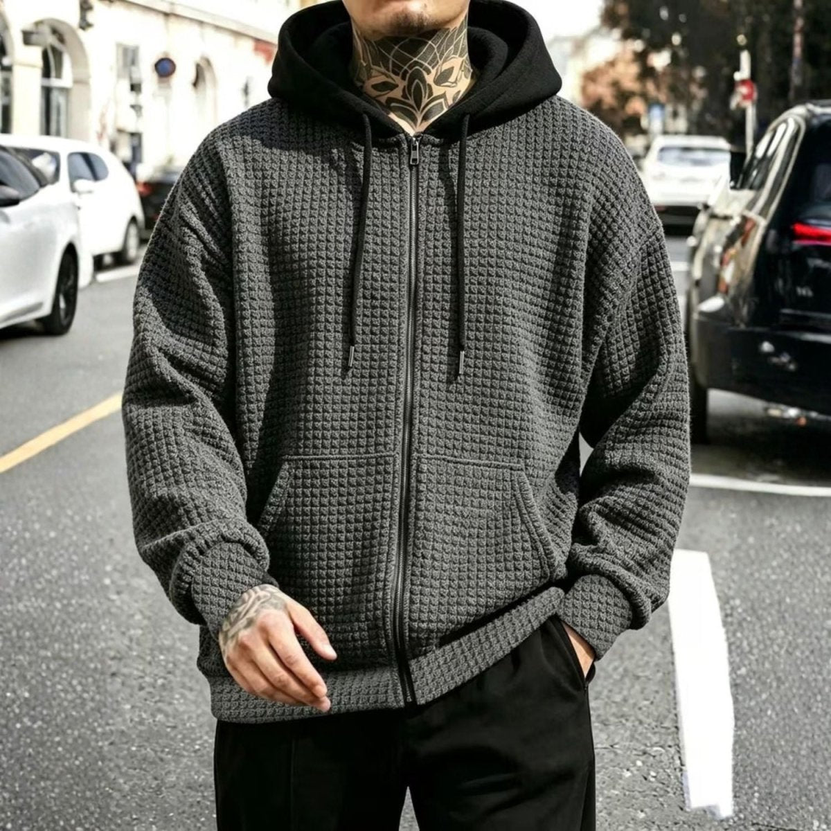 Men’s Textured Hooded Jacket - Hooded Jacket - Wild Eye Vision