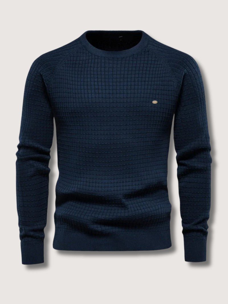 Men’s Textured Knit Crew Neck Jumper - Men Knitted Jumper - Wild Eye Vision