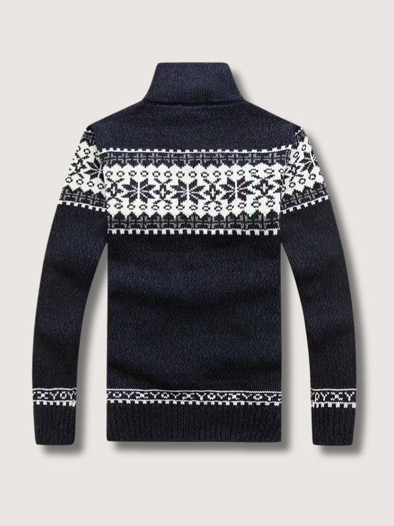 Men’s Winter Knit Cardigan with Stand Collar - Men Knit Cardigan - Wild Eye Vision