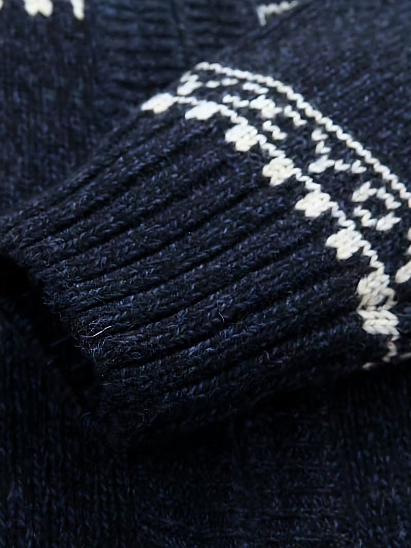 Men’s Winter Knit Cardigan with Stand Collar - Men Knit Cardigan - Wild Eye Vision