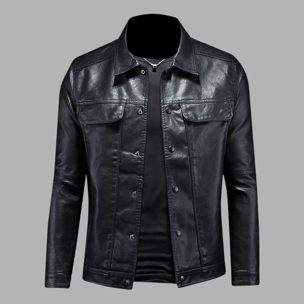 Modern Casual Biker Jacket - Men's Leather Jacket - Wild Eye Vision