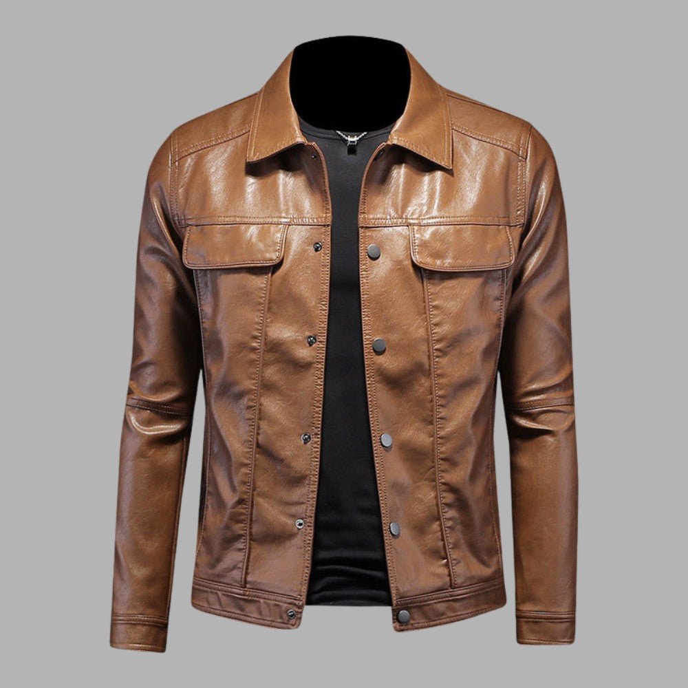 Modern Casual Biker Jacket - Men's Leather Jacket - Wild Eye Vision