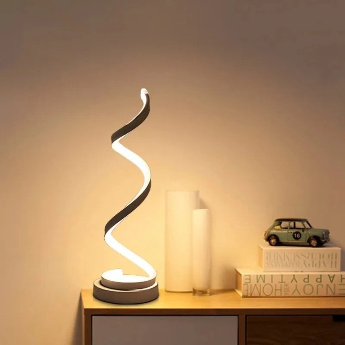 Modern Spiral LED Table Lamp - Bedside Lamp - Wild Eye Vision