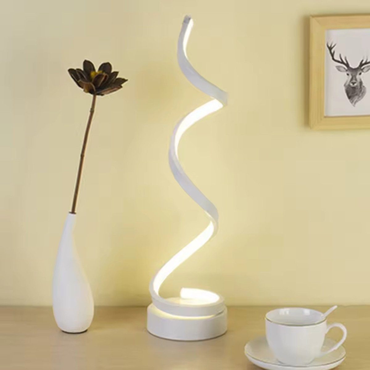 Modern Spiral LED Table Lamp - Bedside Lamp - Wild Eye Vision