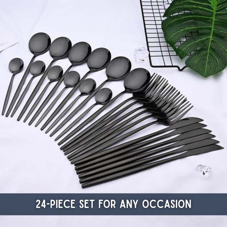 NovaChrome Modern Dinnerware 24 - Piece Set - Dinnerware - Wild Eye Vision