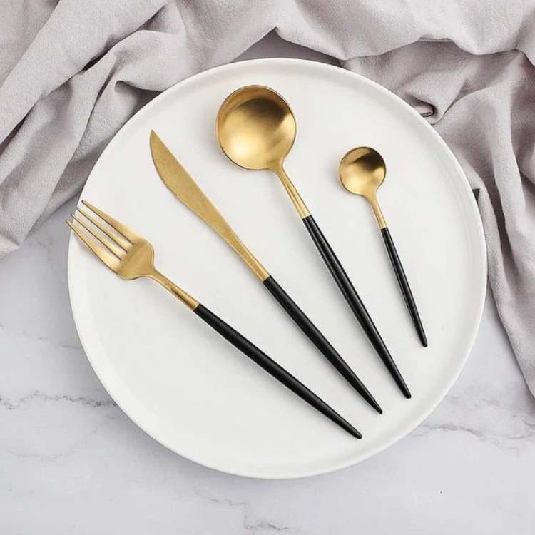 NovaChrome Modern Dinnerware 24 - Piece Set - Dinnerware - Wild Eye Vision