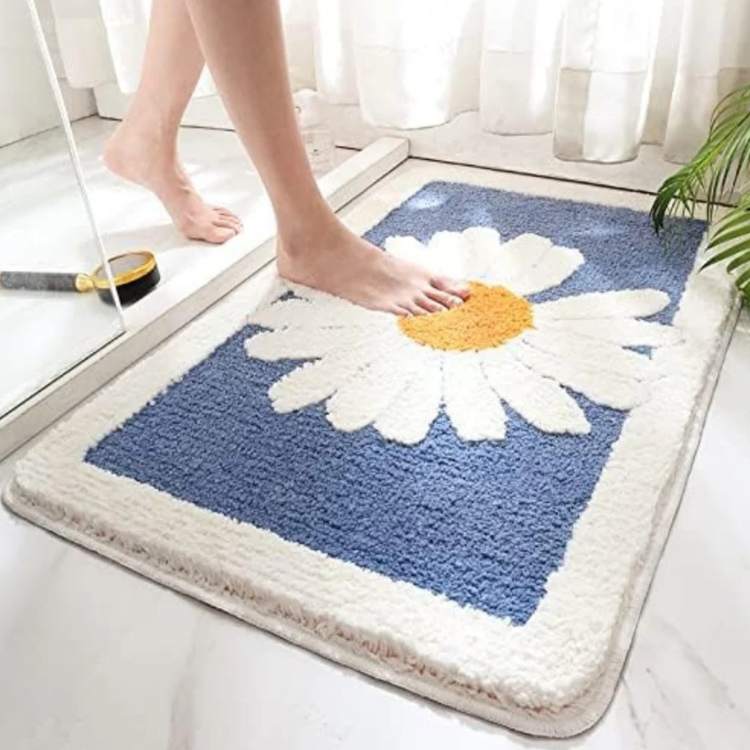 PetalTouch Floral Bathroom Mat - Bathroom Mat - Wild Eye Vision