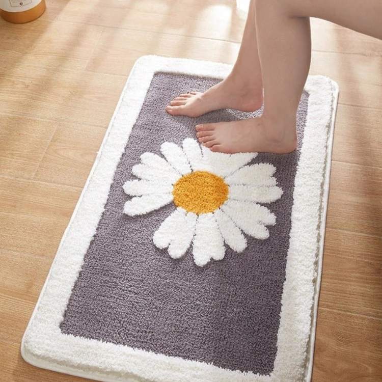 PetalTouch Floral Bathroom Mat - Bathroom Mat - Wild Eye Vision
