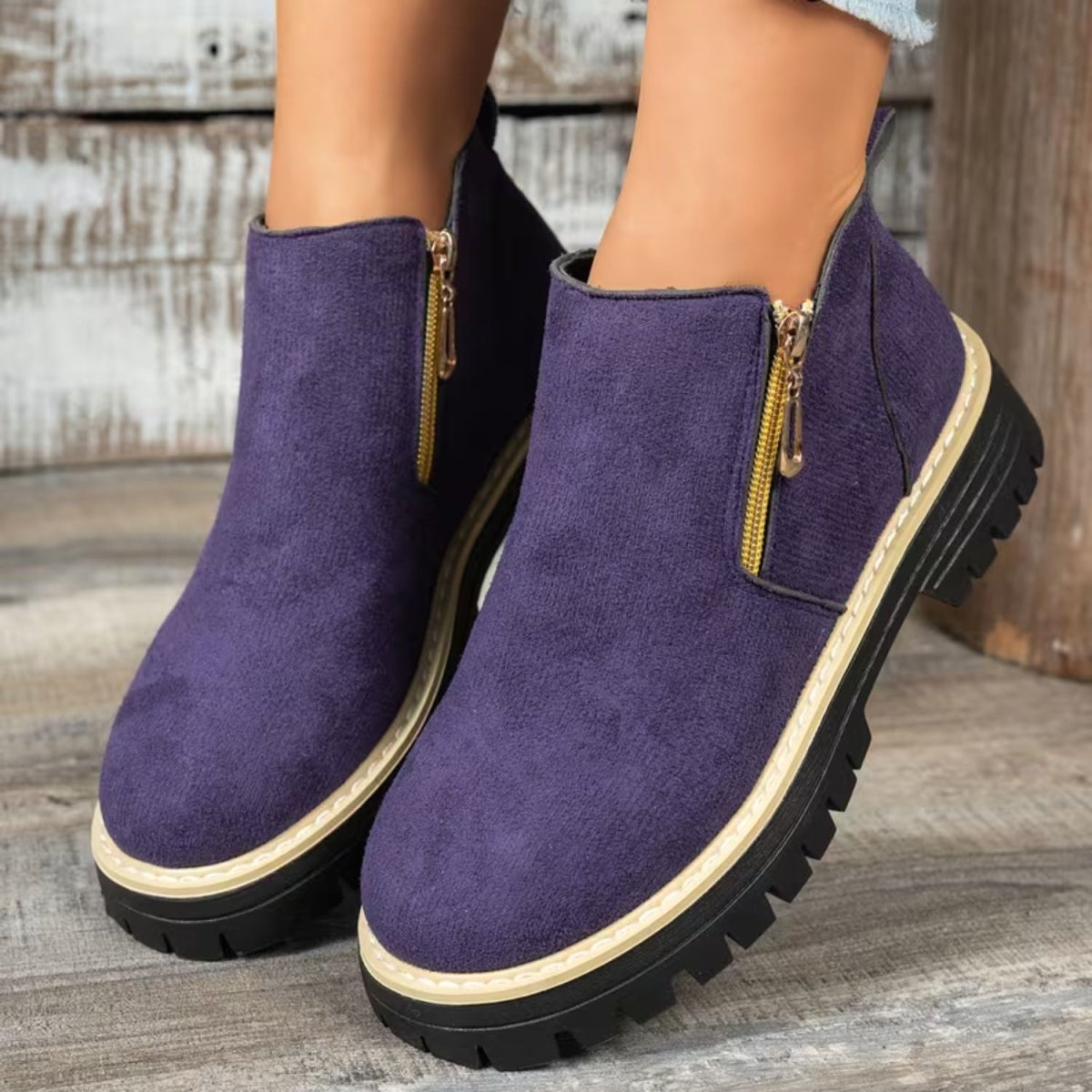 Platform Double Zip Ankle Boots - Women Ankle Boots - Wild Eye Vision