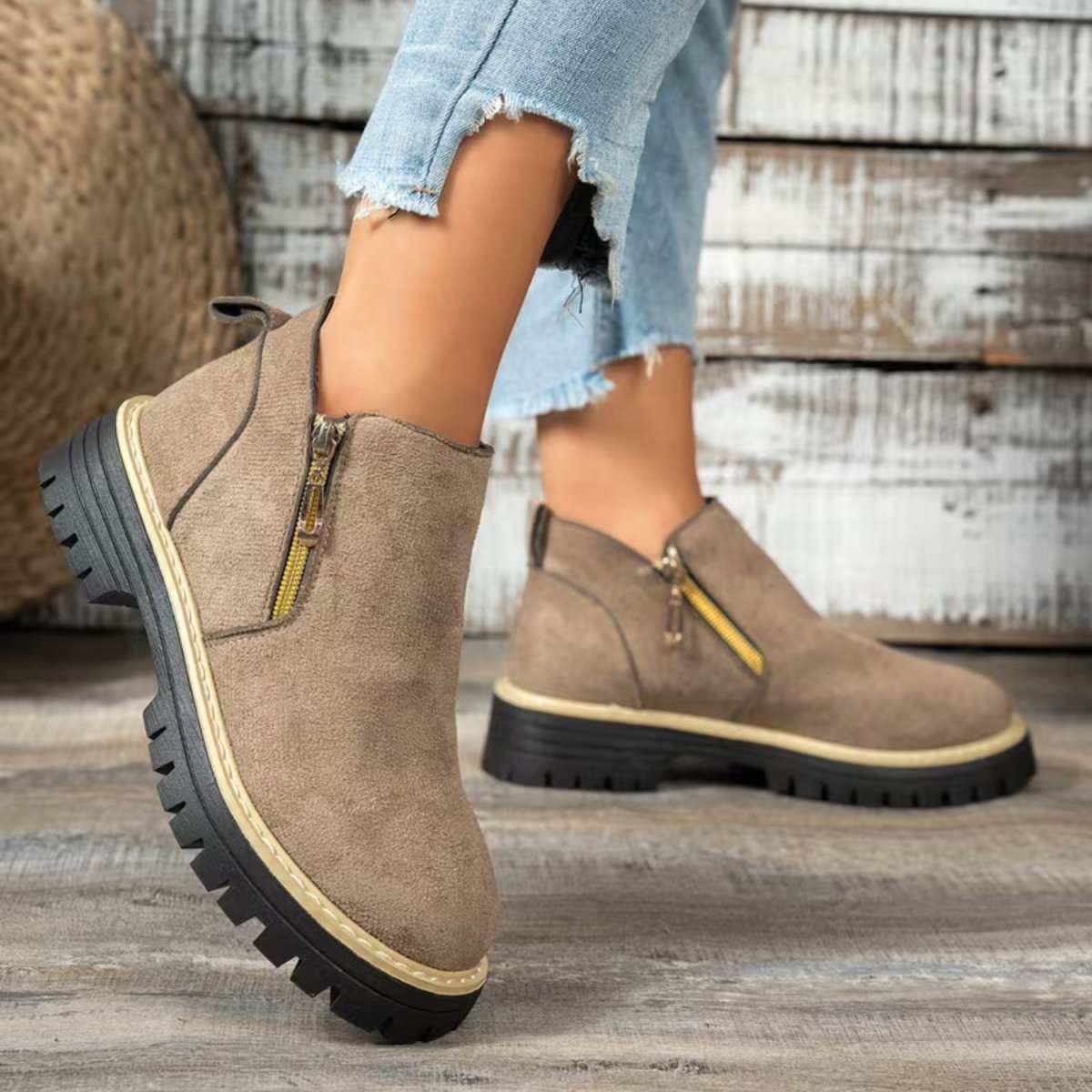 Platform Double Zip Ankle Boots - Women Ankle Boots - Wild Eye Vision
