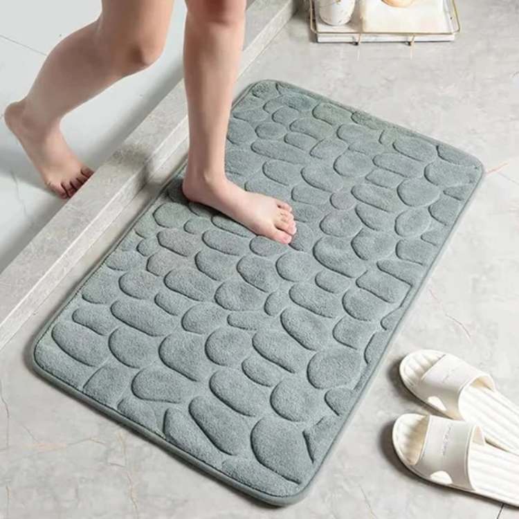 PlushPebble Cobblestone Bathroom Mat - Bathroom Mat - Wild Eye Vision
