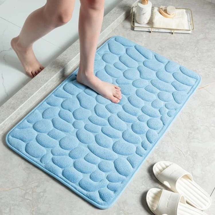 PlushPebble Cobblestone Bathroom Mat - Bathroom Mat - Wild Eye Vision