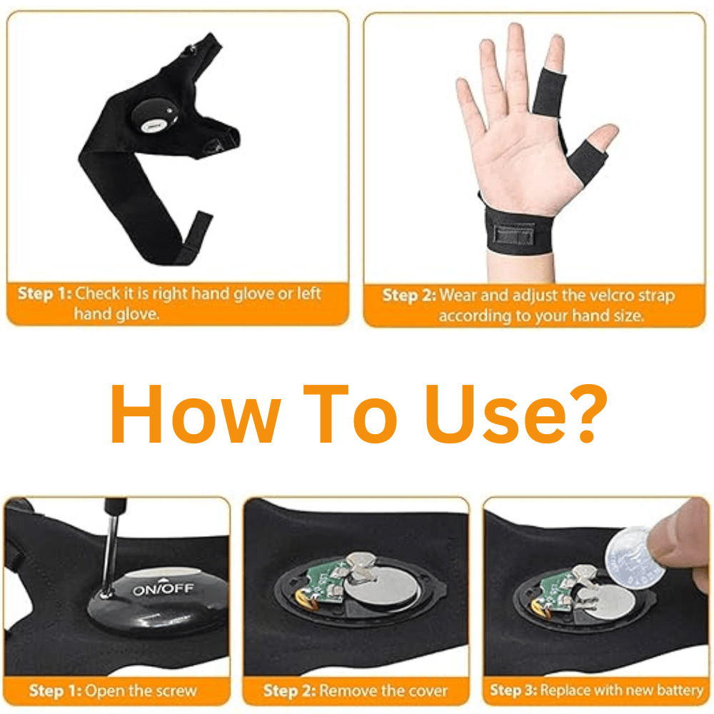 PowerLite LED Gloves - LED Gloves - Wild Eye Vision