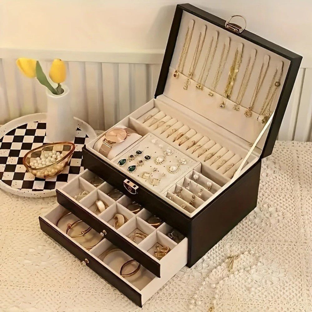 Premium Leather Jewelry Storage Organizer - Jewelry Box - Wild Eye Vision
