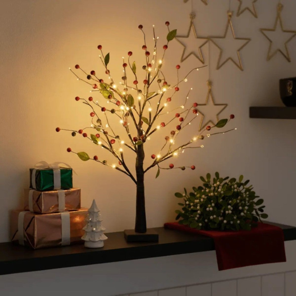 Red Berry Light Tree Decor - Table Lamp - Wild Eye Vision