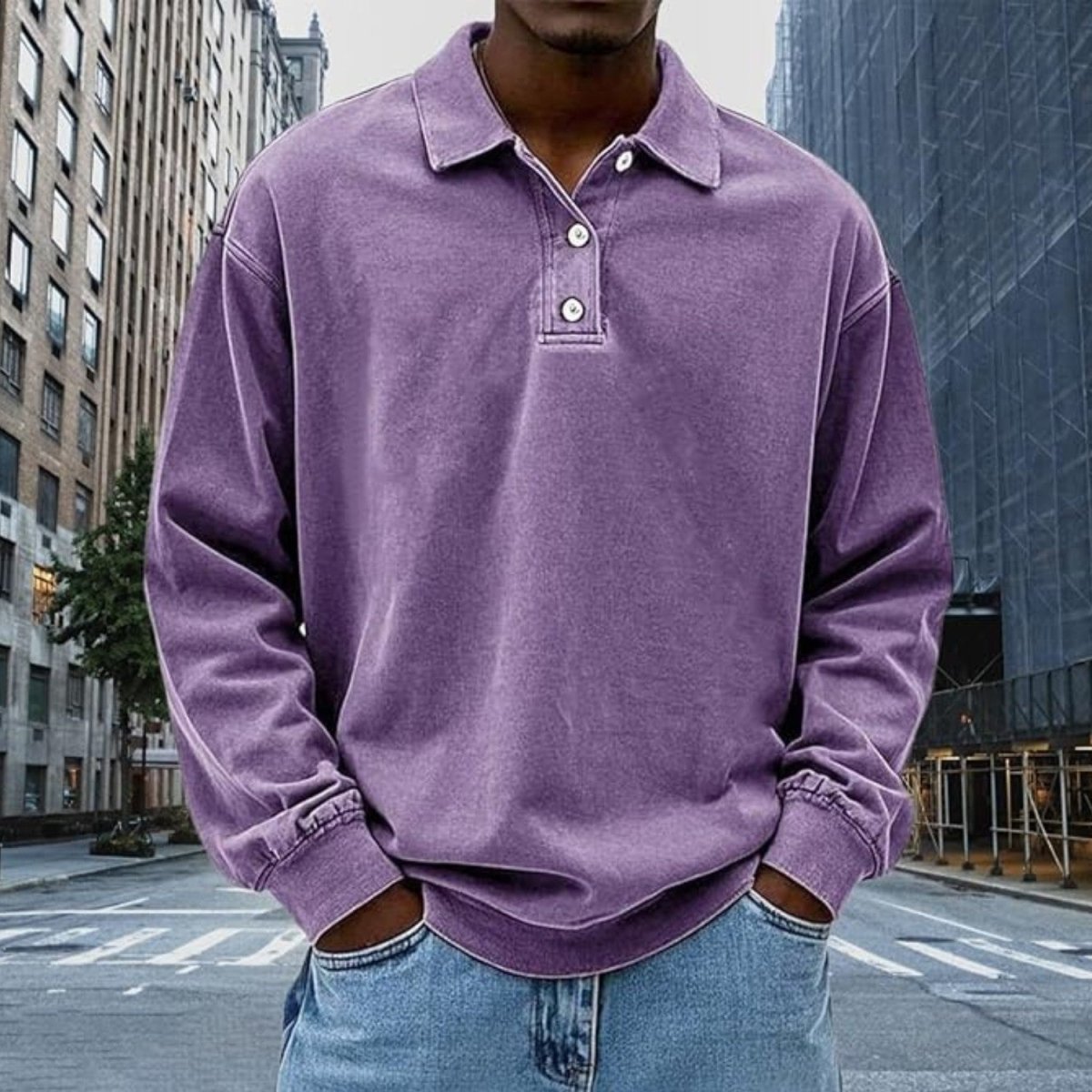 Relaxed Long Sleeve Polo Shirt - Polo Shirts - Wild Eye Vision