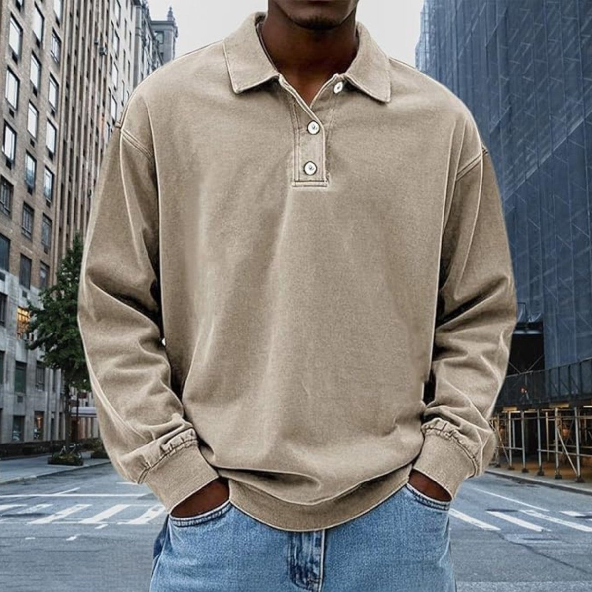 Relaxed Long Sleeve Polo Shirt - Polo Shirts - Wild Eye Vision