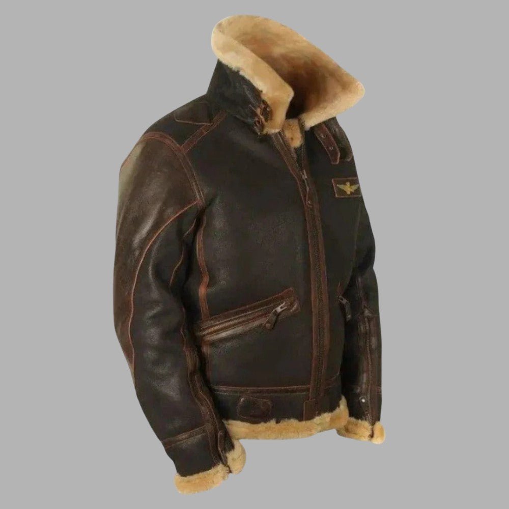 Shearling Pilot Winter Jacket - Men's Leather Jacket - Wild Eye Vision