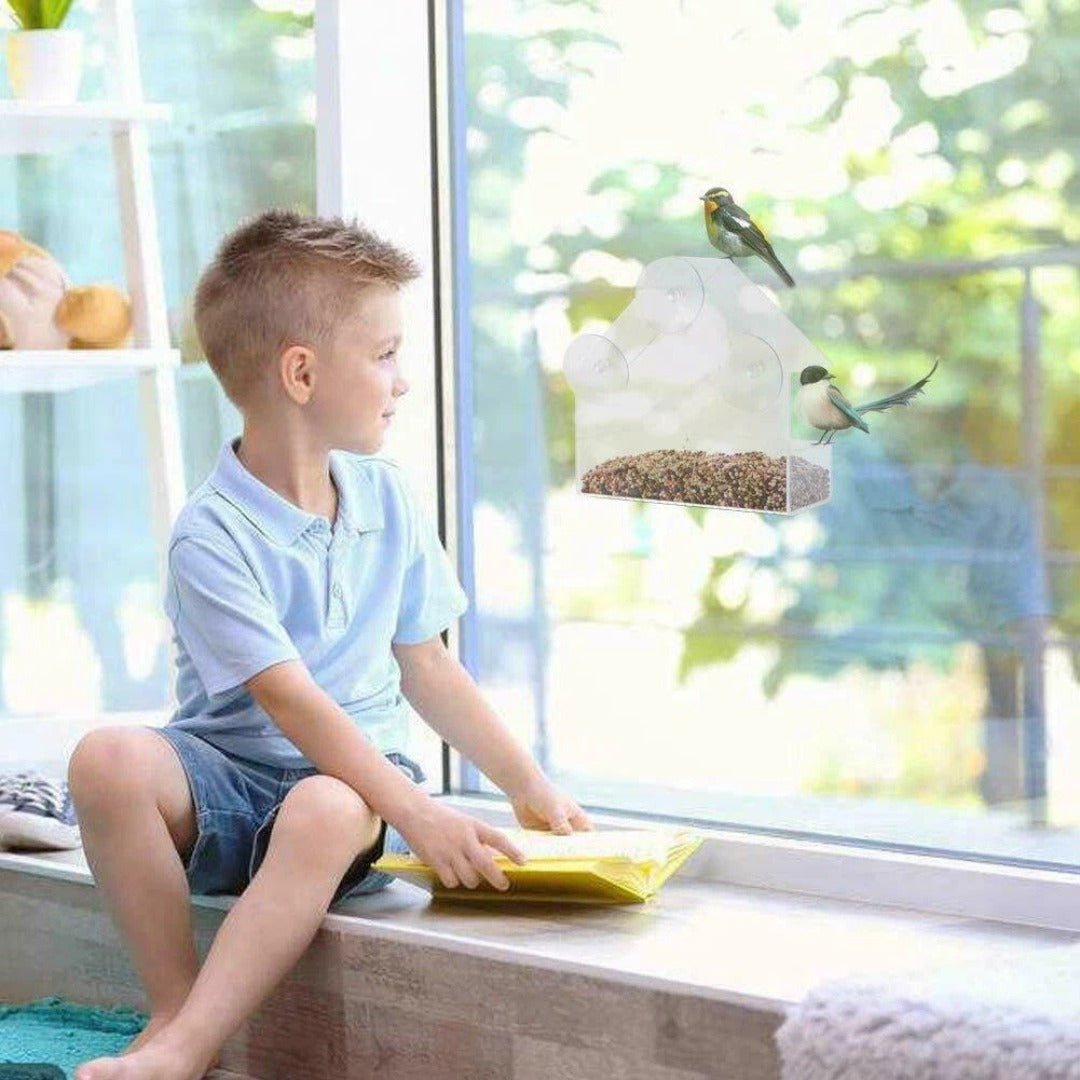 SkyPerch – Clear Window Bird Feeder with Suction Mount - Bird Feeder - Wild Eye Vision