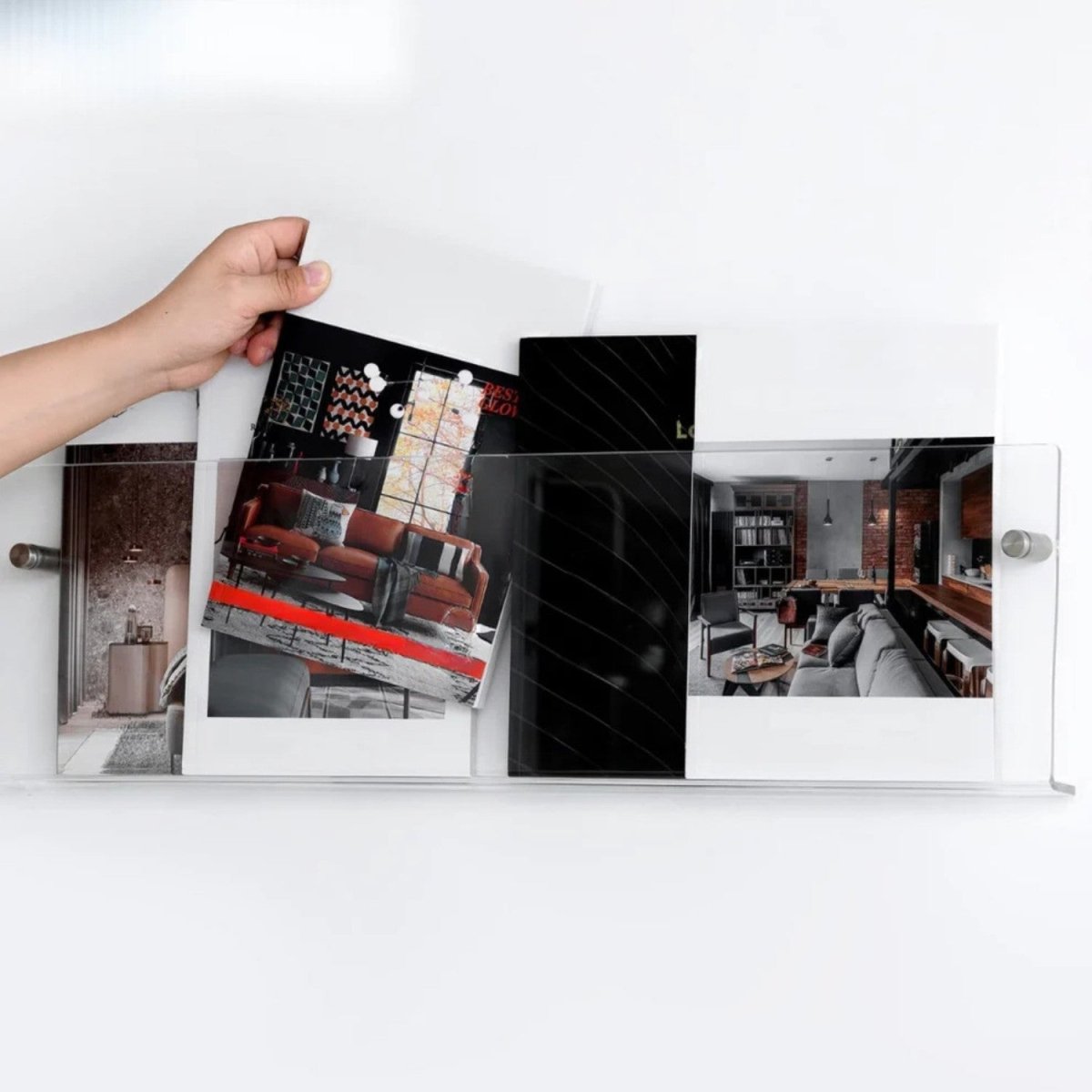 Sleek Clear Acrylic Magazine Wall Shelf - Wall Shelf - Wild Eye Vision