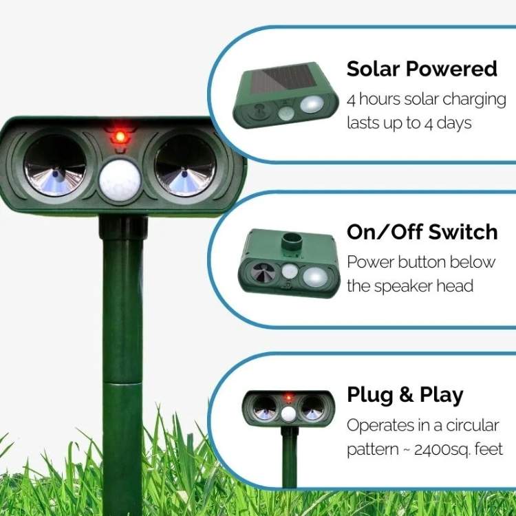 Solar - Powered Ultrasonic Pest Repeller - Ultrasonic Pest Repeller - Wild Eye Vision