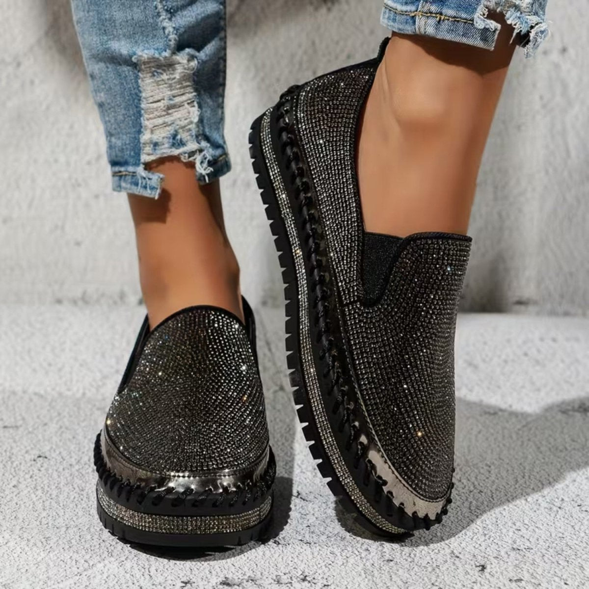 Sparkle Comfort Slip On Loafers - Orthopedic Slippers - Wild Eye Vision