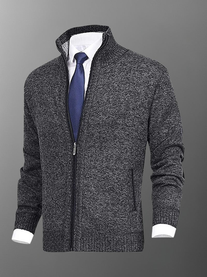 Stand Collar Zip Cardigan - Men Cardigan - Wild Eye Vision
