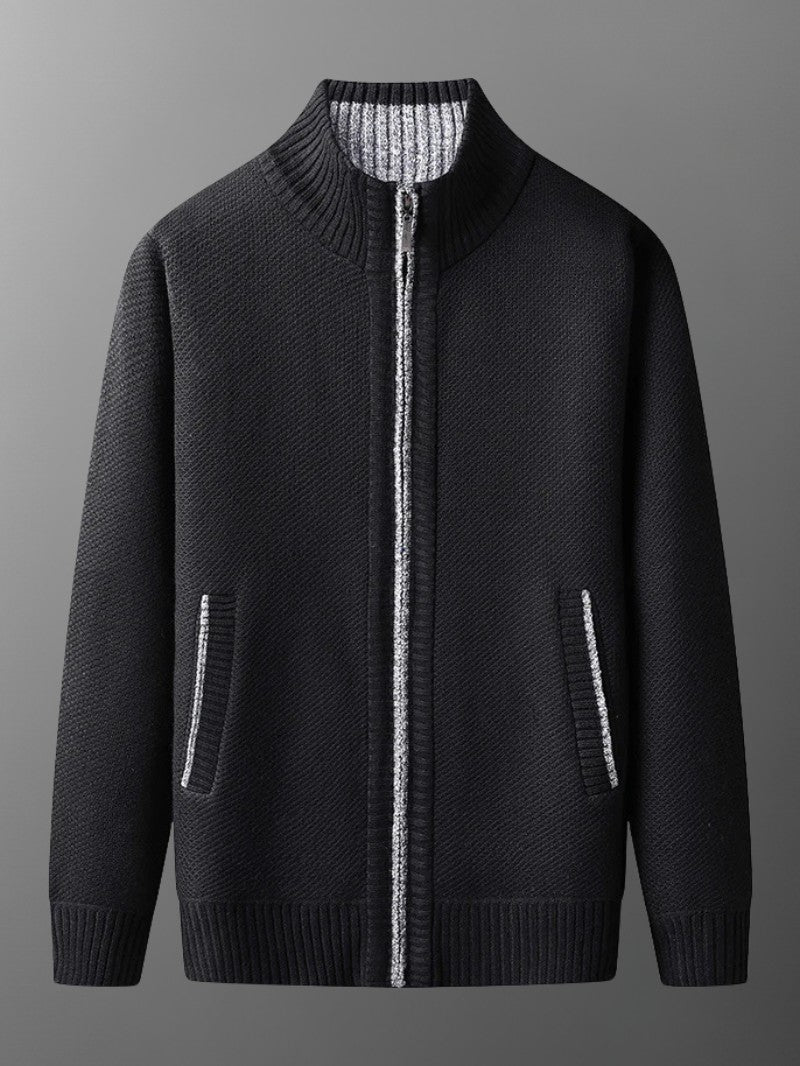 Stand Collar Zip Cardigan - Men Cardigan - Wild Eye Vision