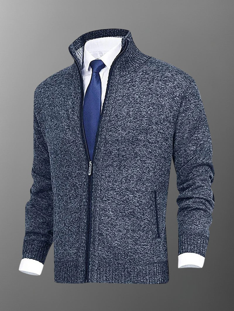 Stand Collar Zip Cardigan - Men Cardigan - Wild Eye Vision