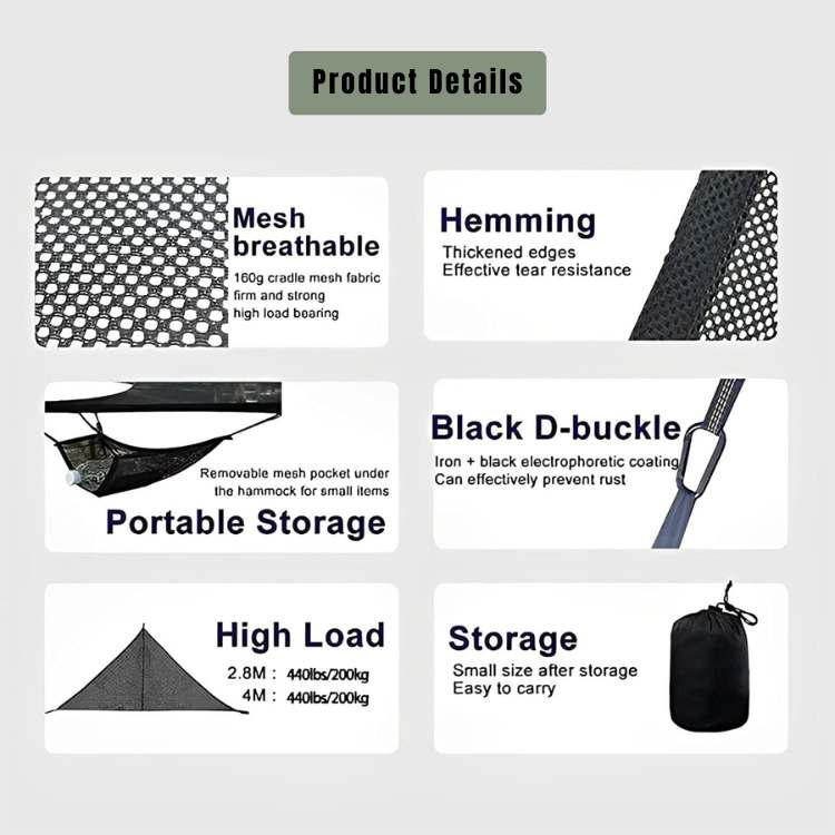 Triangle Mesh Camping Hammock - Camping Hammock - Wild Eye Vision