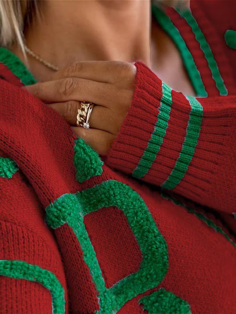 V - Neck Color Block Knit Cardigan - Women Knit Cardigan - Wild Eye Vision