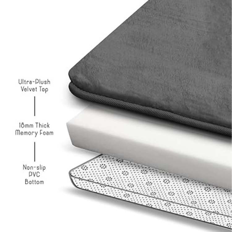 VelvetLuxe 3 - Piece Foam Bath Mat Set - Bath Mat Set - Wild Eye Vision