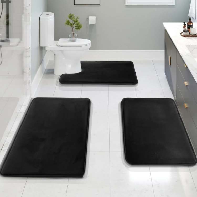 VelvetLuxe 3 - Piece Foam Bath Mat Set - Bath Mat Set - Wild Eye Vision