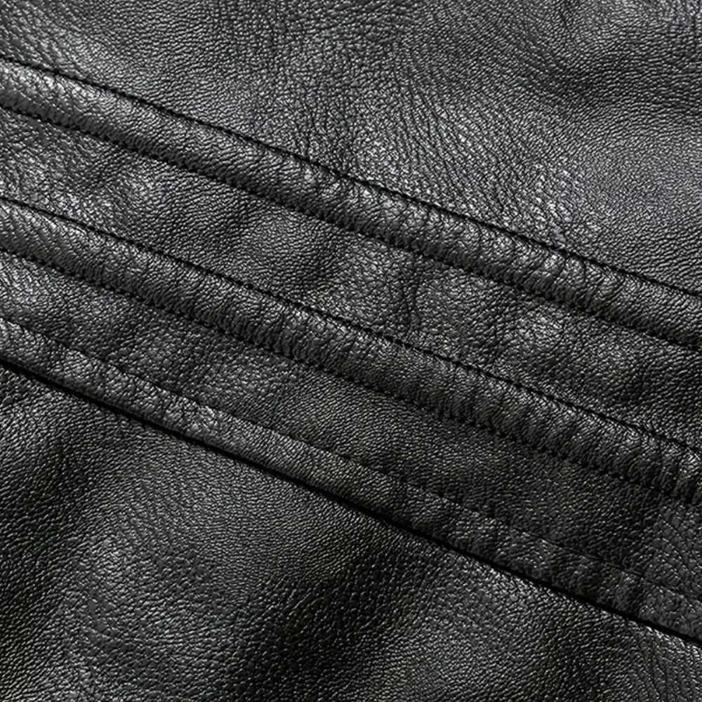 Winter Leather Jacket with Fur Collar - Men's Leather Jacket - Wild Eye Vision