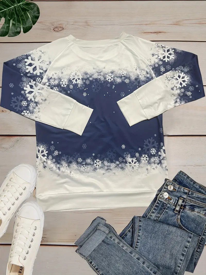 Women’s Christmas Cat Print Crewneck Sweatshirt - Ladies Christmas Jumpers - Wild Eye Vision