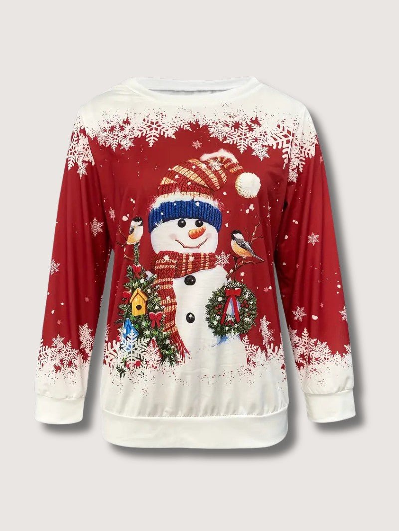 Women’s Christmas Snowman Crew Neck Sweatshirt - Ladies Christmas Jumpers - Wild Eye Vision