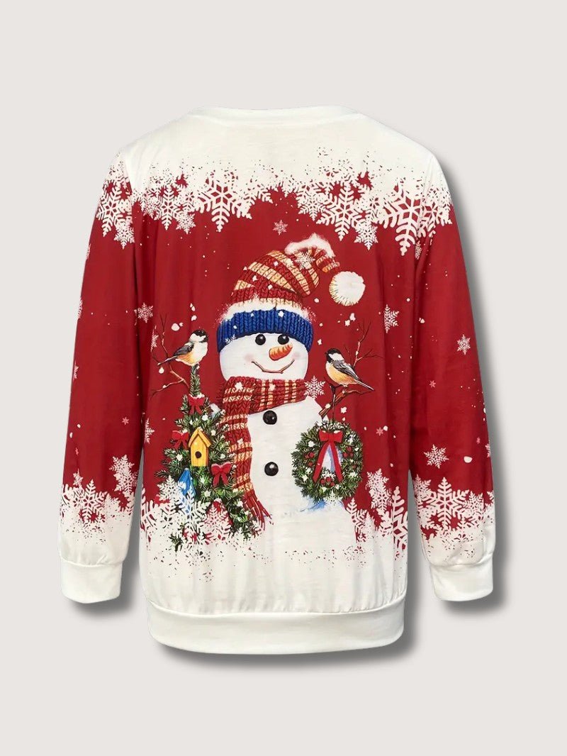 Women’s Christmas Snowman Crew Neck Sweatshirt - Ladies Christmas Jumpers - Wild Eye Vision