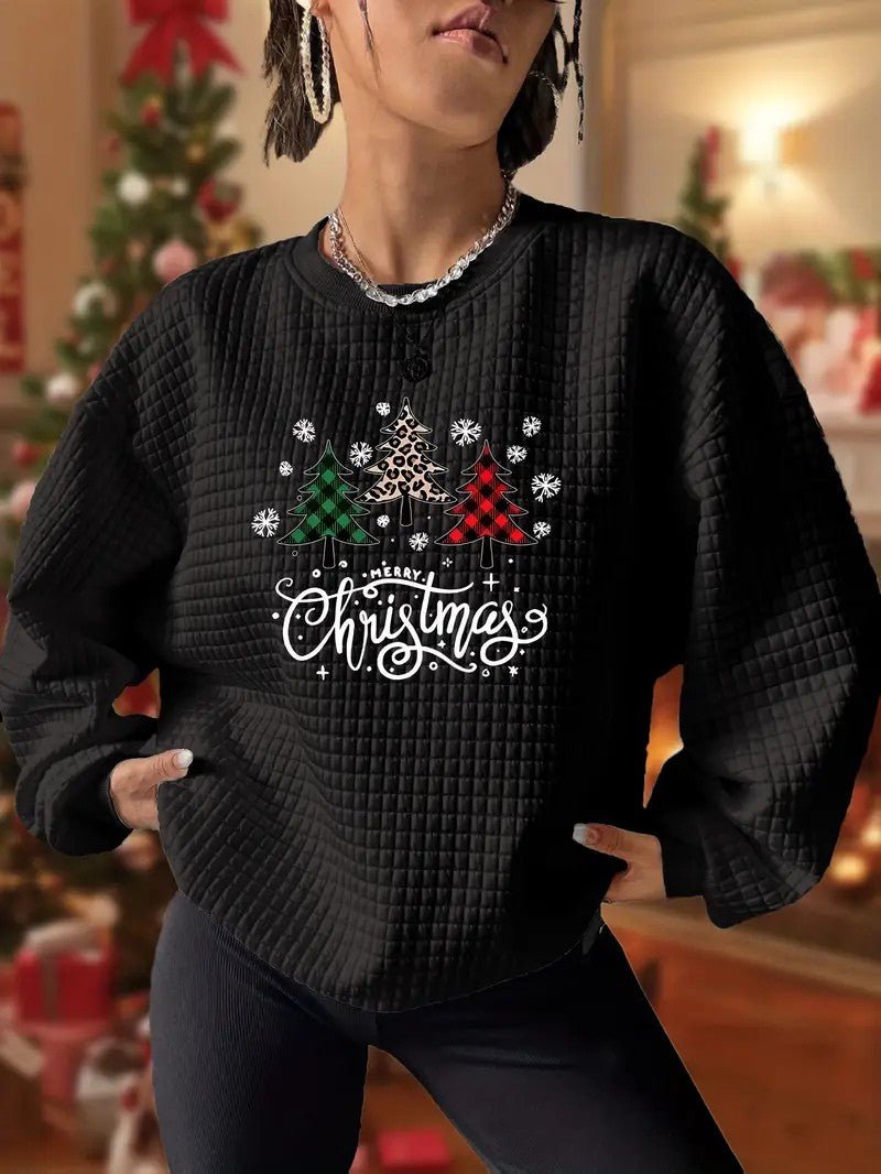 Women’s Christmas Tree Crewneck Sweatshirt - Ladies Christmas Jumpers - Wild Eye Vision