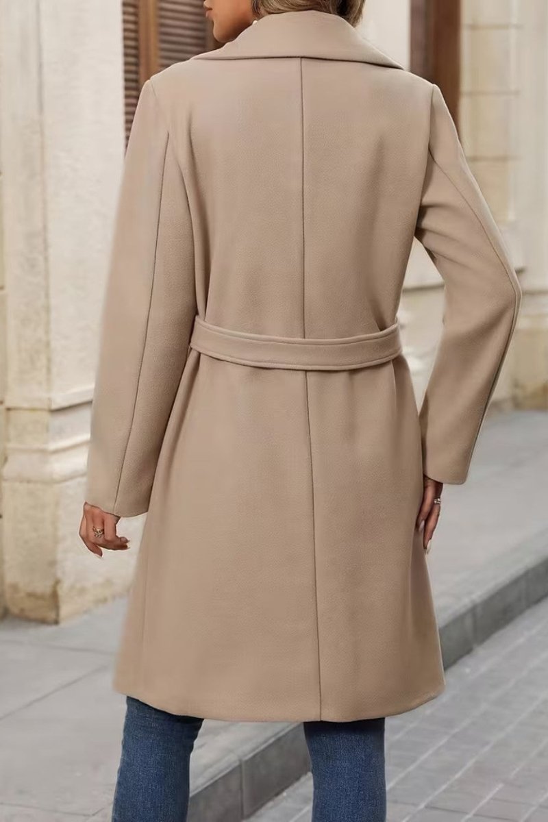 Women's Coat with One - Button Closure - Trench Coat - Wild Eye Vision