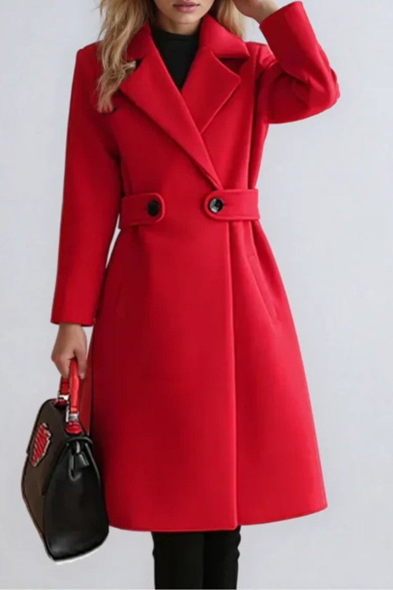 Women's Coat with One - Button Closure - Trench Coat - Wild Eye Vision