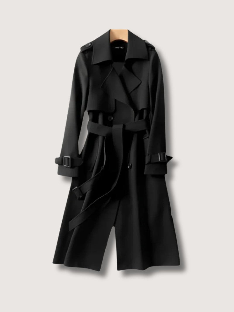Women's Elegant Double Breasted Belted Trench Coat - Women's Coat - Wild Eye Vision