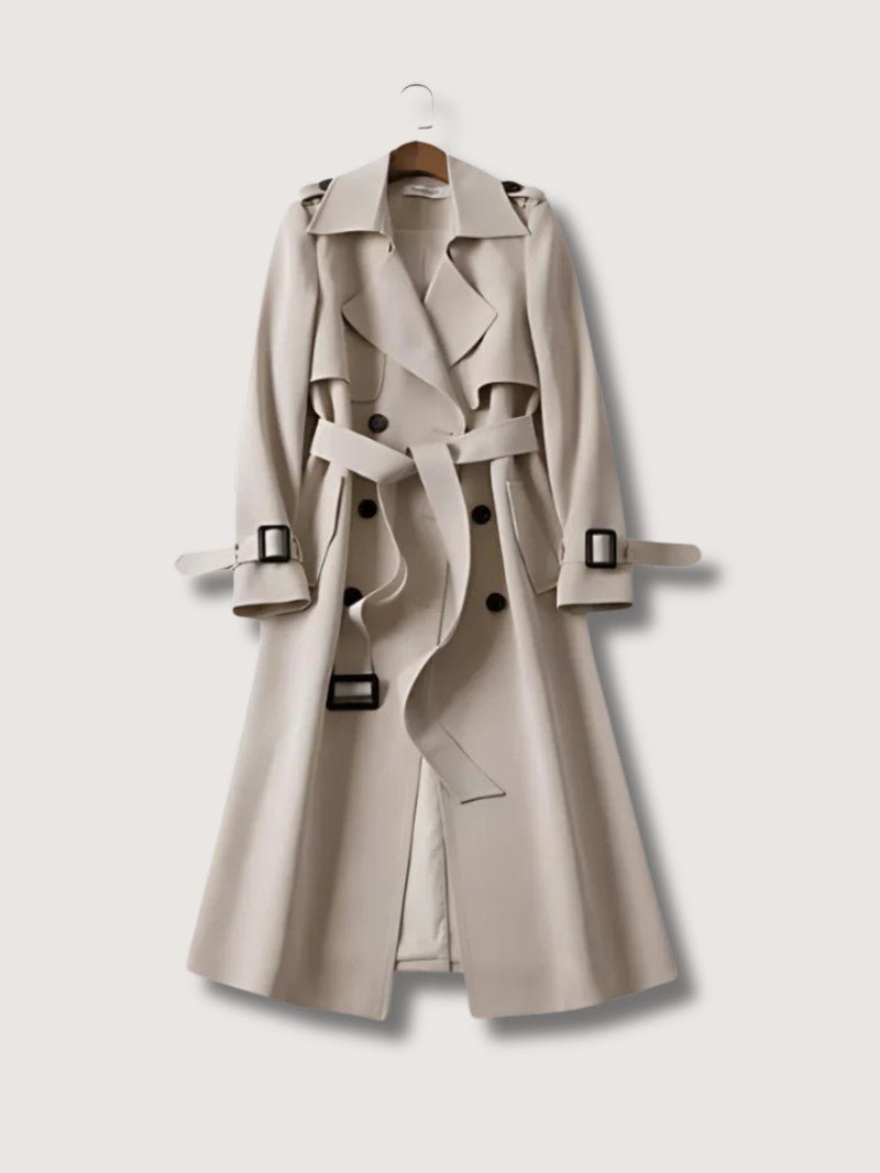 Women's Elegant Double Breasted Belted Trench Coat - Women's Coat - Wild Eye Vision