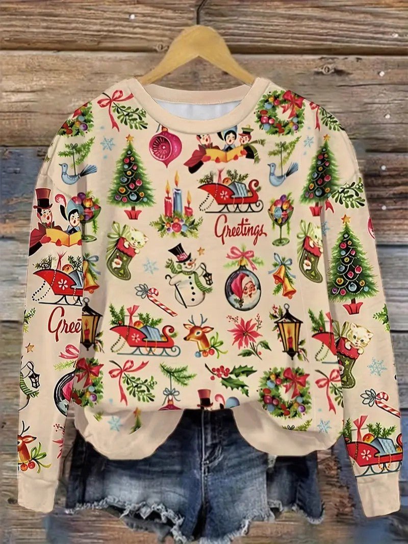 Women’s Festive Santa Sleigh Christmas Sweater - Ladies Christmas Jumpers - Wild Eye Vision