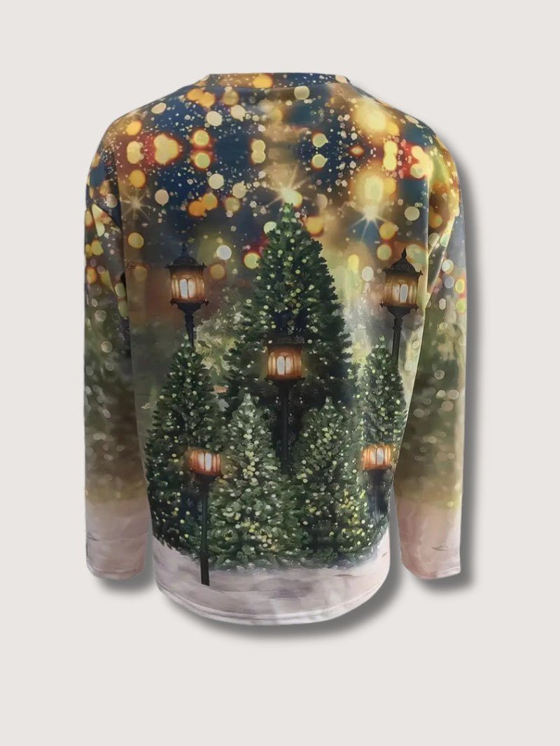 Women’s Glitter Christmas Tree Print Sweatshirt - Ladies Christmas Jumpers - Wild Eye Vision