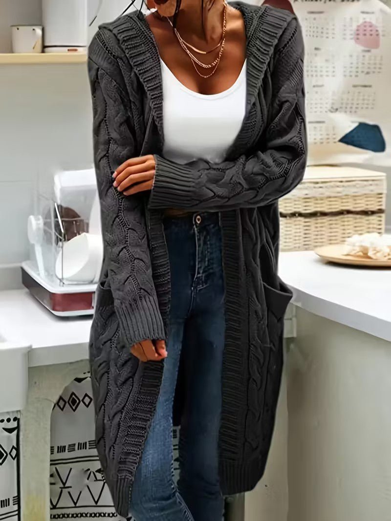Women's Hooded Knit Cardigan - Women Knit Cardigan - Wild Eye Vision