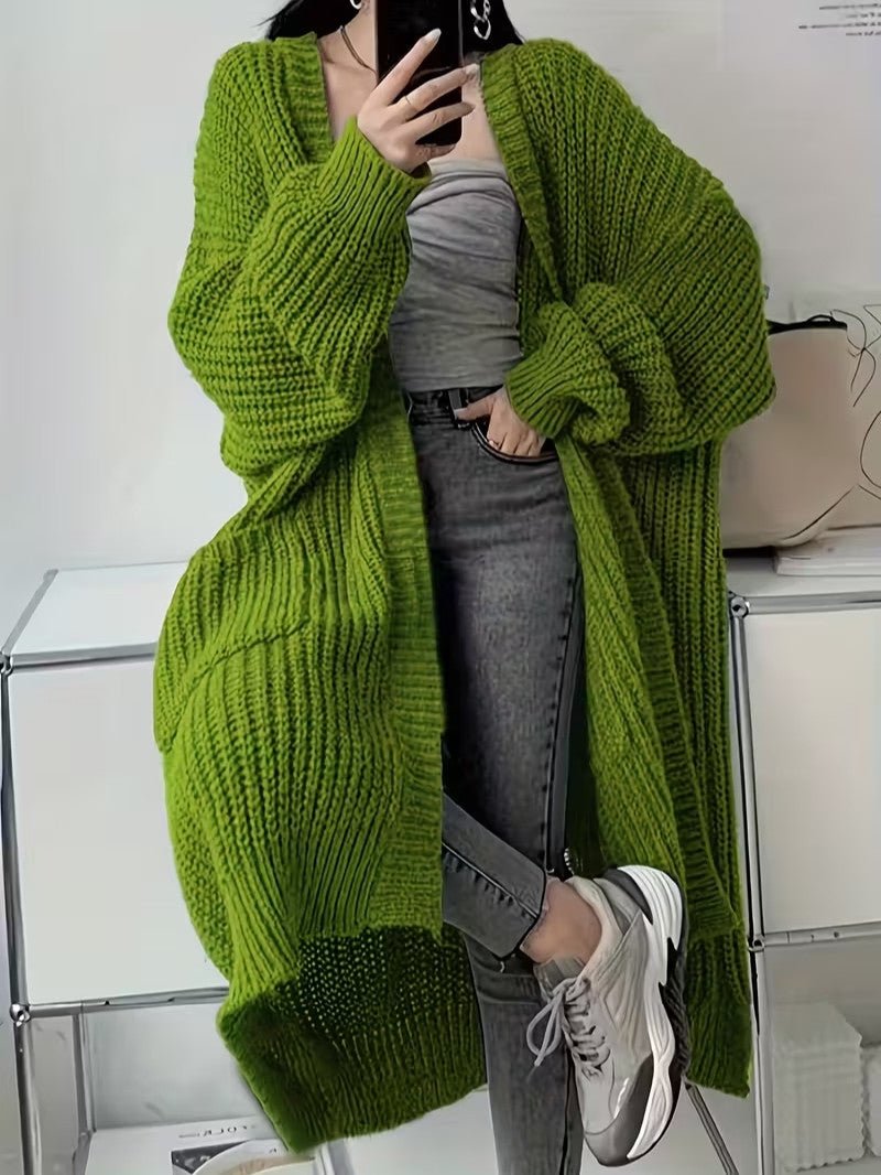 Women's Long Open Front Cardigan - Women Knit Cardigan - Wild Eye Vision