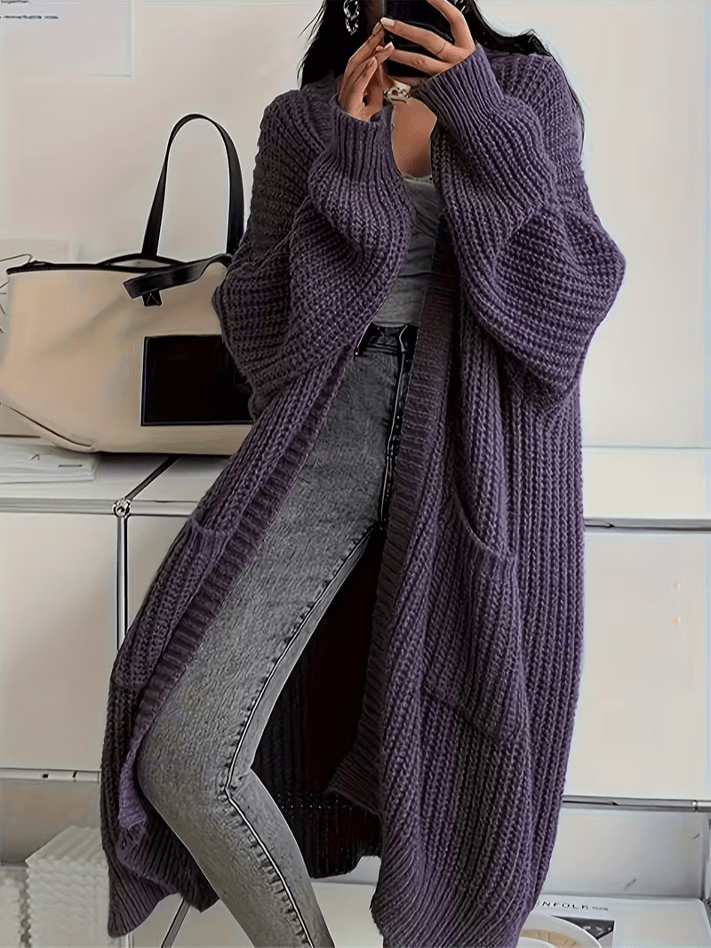 Women's Long Open Front Cardigan - Women Knit Cardigan - Wild Eye Vision