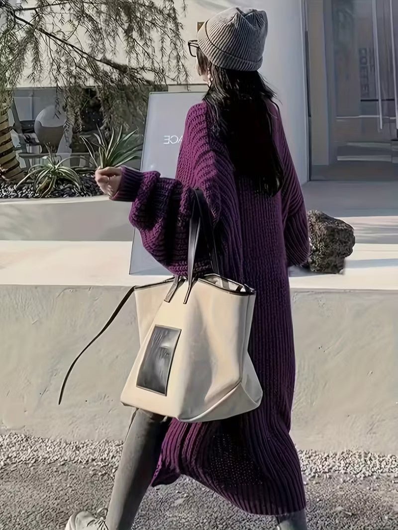 Women's Long Open Front Cardigan - Women Knit Cardigan - Wild Eye Vision