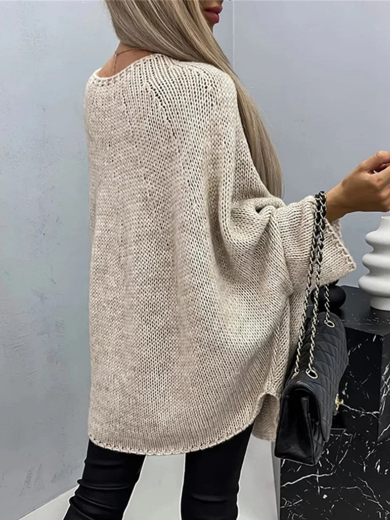 Women's Oversized Batwing Knit Jumper - Women Knitted Jumper - Wild Eye Vision